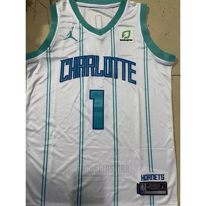 Camiseta Nino Charlotte Hornets LaMelo Ball #1 Association 2022-23 Blanco
